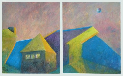 New Jersey Blues Diptych 04, Acrylics on masonite, 16 1/2 inches x 10 inches, 2013