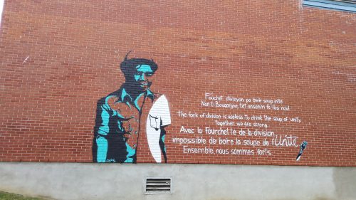 Uniting over fault lines_Little Burgundy street art, Montréal