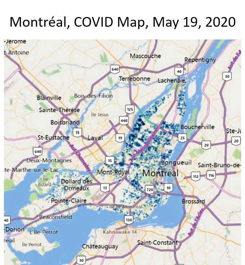 Montreal COVID Map May 19 2020 
