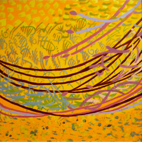 Detail of Dance Around the Earth, Acrylic on canvas, 20” x 20” © Sharon Bourke