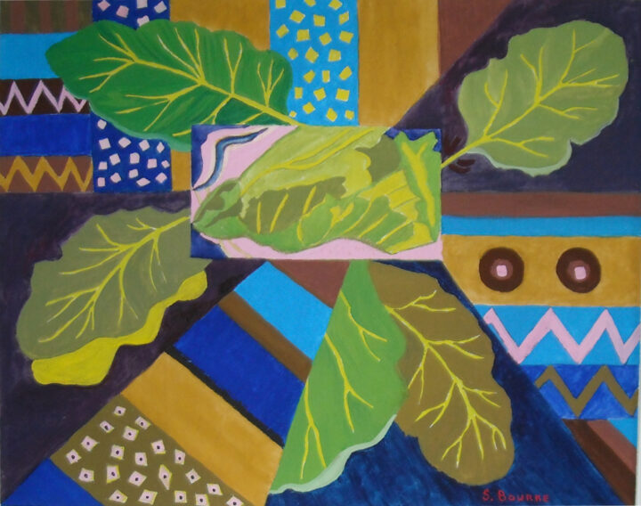 Collard Green Rhythm, Acrylic on canvas, 20” x 16” © Sharon Bourke