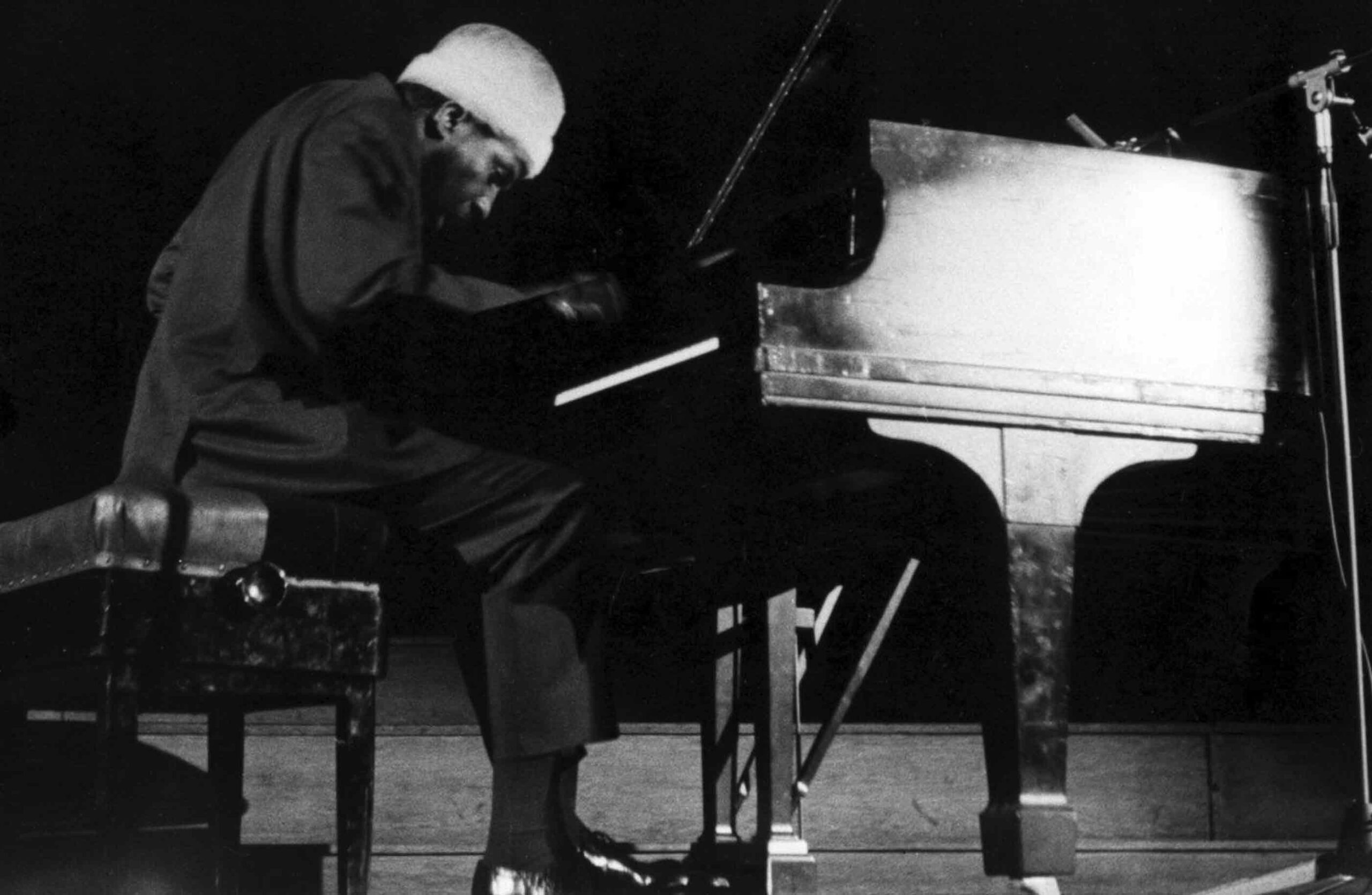 Musician Thelonius Monk plays the piano in Brussels 1964