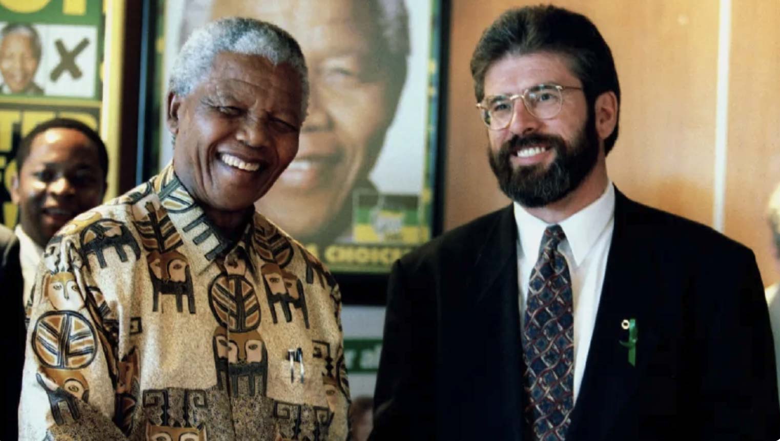 Nelson Mandela with Sinn Féin leader Gerry Adams,1995