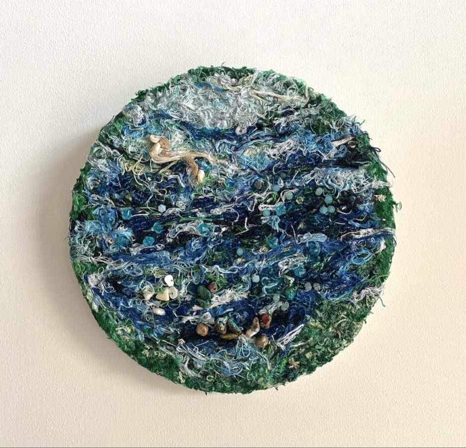 Recycled Water, scrap threads, fabric and beads © Jude Muhsen 2026